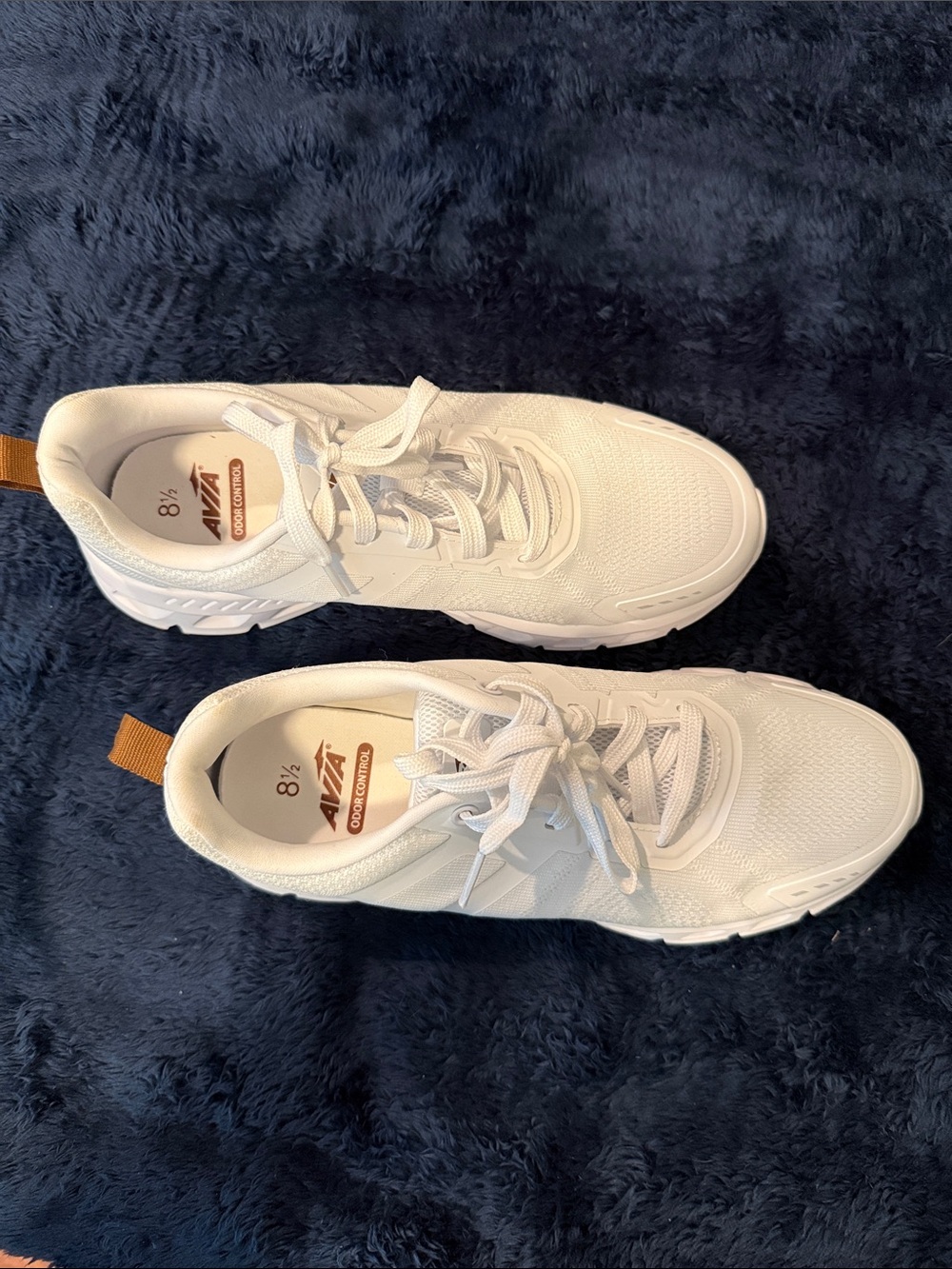 Avia White Sneakers with Tan Logo Accent